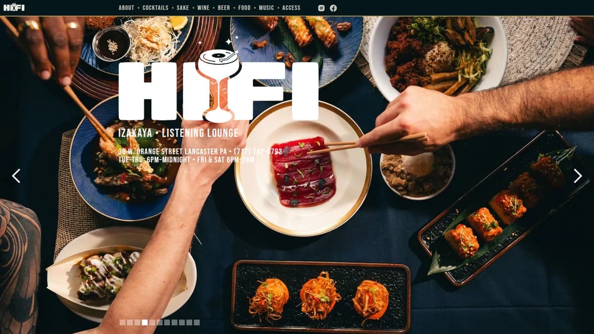 Hi-Fi Izakaya website